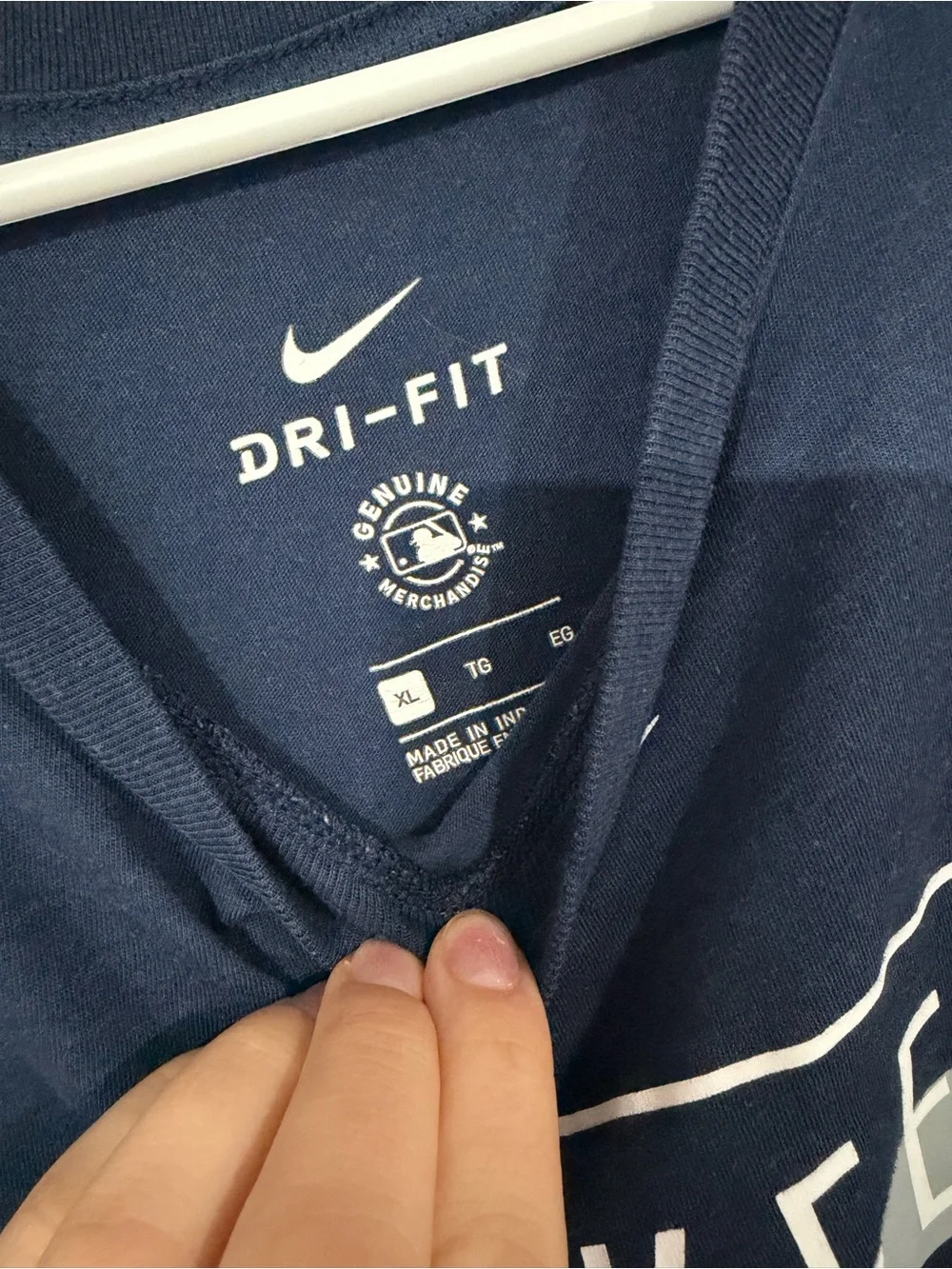 Nike Navy and White Yankees Short Sleeve Tee